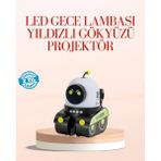 Marsilyan Robot Tasarımlı Bluetooth Hoparlörlü Yıldızlı Gökyüzü Projektör - Çok Renkli