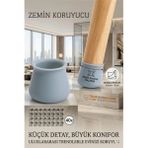 Marsilyan Silikonlu Sandalye Ayak Koruyucu – Sessiz ve Çiziksiz Kullanım, 40’lı Set Gri 723002 - Renkli - standart