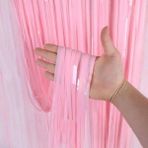 Marsilyan Soft Pembe Püsküllü Kapı Perdesi - Parti, Baby Shower, Cinsiyet Partisi 1x2 M - Renkli - standart