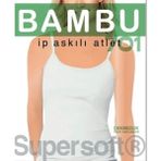 Marsilyan Star 701 Bambu Ip Askılı Bayan Atlet - Beyaz