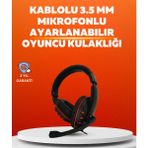 Marsilyan Stereo Kırmızı Gaming Kulaklığı Yumuşak Pedli Mikrofonlu - -- - 1