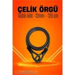 Marsilyan Transformacion Çelik Örgü Kablo Kilit 12MM 120 cm Bisiklet Kilidi Motosiklet Kilidi Eşya Garaj Kilidi 721730 - Çok Renkli