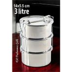 Marsilyan Transformacion Sefer Tası Yemek Kabı Paslanmaz Çelik 3 Katlı 14 cm 3 Litre 721366 - Renkli