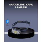 Marsilyan USB Şarjlı Mini LED Kafa Feneri 50M Odak 150M Geniş Aydınlatm - Renkli