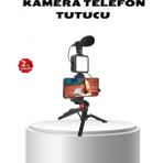 Marsilyan- Video Çekim Kiti Tripod LED Işık Harici Mikrofon ve Bluetooth Kumanda Seti - Renkli - standart