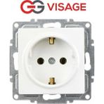 Marsilyan Visage Beyaz Topraklı Priz Çerçevesiz - Priz ve Anahtar Için Uyumlu Çerçeve - 1 Adet