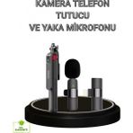Marsilyan Vlog ve Canlı Yayın Için Çift Yaka Mikrofonu ve Tripodlu Selfie Çubuğu Seti - 1
