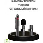 Marsilyan Vlog ve Canlı Yayın Için Çift Yaka Mikrofonu ve Tripodlu Selfie Çubuğu Seti - Renkli - standart