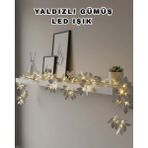 Marsilyan Yaldızlı Gümüş Yaprak LED Işık Pilli Dekoratif Ortam ve Yılbaşı Aydınlatması - Renkli