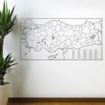 Marsilyan Yazılabilir Türkiye Haritası Manyetik Duvar Stickerı 110 x 56 cm (K95)