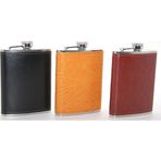Martcini Paslanmaz Çelik Tekli 8 Oz Derili Matara Alk2661