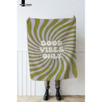 Marte Home GOOD VIBES ONLY POLAR TV BATTANİYESİ 100X170 CM TEK TARAF BASKILI YEŞİL