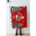 Marte Home Yılbaşı & Christmas Desenli Çift Taraf Baskılı 100 x 170 cm Polar Tv Battaniyesi - Kırmızı
