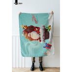 Marte Home Yılbaşı & Christmas Desenli Çift Taraf Baskılı 100 x 170 cm Polar Tv Battaniyesi - Turkuaz