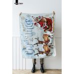 Marte Home Yılbaşı & Christmas Desenli Çift Taraf Baskılı 100X170 cm Polar Tv Battaniyesi - 100 x 170 cm - Açık Mavi