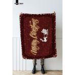 Marte Home Yılbaşı & Christmas Desenli Çift Taraf Baskılı 100X170 cm Polar Tv Battaniyesi - 100 x 170 cm - Bordo