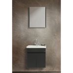 Martha Life Arya 2'li Banyo Dolabı Seti 55 cm - %100 Mdf, Lavabolu Alt Dolap ve Aynalı Üst Dolap - Siyah