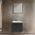 Martha Life Arya 65 cm Siyah %100 Mdf Lavabolu Banyo Dolabı, Aynalı Üst Dolap