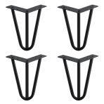 Martı 12 Cm Siyah Metal 4'Lü Set Mobilya Ayağı Üçgen Modern Tasarım Koltuk Sehpa Masa Tv Ünitesi
