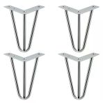 Martı 15 Cm 4Lü Set Gümüş Krom Metal Mobilya Ayağı Üçgen Modern Tasarım Koltuk Sehpa Masa Tv Ünitesi
