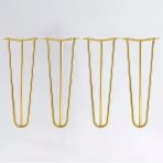 Martı Gold Altın 4'Lü Set Metal Sehpa Masa Ayağı 41 Cm Tekli Mobilya Destek Yükseltici Ayak Modeli