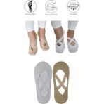 Maruf Shop 2 Adet Bayan Kaydırmaz Tabanlı Yoga Pilates Fitness Dans ve Spor Çorabı - 36 - 40 - Beyaz - Grafit