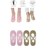 Maruf Shop 4 Adet Bayan Kaydırmaz Tabanlı Yoga Pilates Fitness Dans ve Spor Çorabı - Pembe - Açık Pembe - 36 - 40