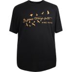 Maruf Shop Baskılı Erkek Büyük Beden Bisiklet Yaka Tişört - 3XL - Siyah