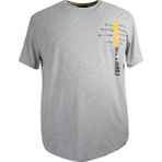Maruf Shop Baskılı Erkek Büyük Beden Bisiklet Yaka Tişört - 5XL - Gri