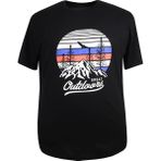 Maruf Shop Baskılı Erkek Büyük Beden Kısa Kol Tişört Siyah Trend Pamuklu - 2XL