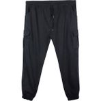 Maruf Shop Erkek Büyük Beden 100-156 Kilo Arası Için Uygun Kargo Cepli Jogger Kot Pantolon - Siyah - 6XL