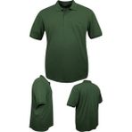 Maruf Shop Erkek Büyük Beden 115 - 175 Kilo Arası Uygun Bedenli Likralı Pike Polo Yaka Cepli Tişört - Koyu Yeşil - 8XL