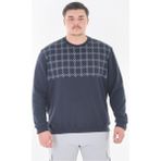 Maruf Shop Erkek Büyük Beden 122 KILO-158 Kilo Arası Için Uygun Geniş Kalıp Bisiklet Yaka Pamuklu Selanik Kazak - Lacivert - Gri - 8XL