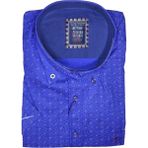 Maruf Shop Erkek Büyük Beden 125 Kilo Için Uygun Kısa Kol Likralı Gömlek - Indigo - 3XL