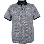 Maruf Shop Erkek Büyük Beden 125 Kilo Için Uygun Polo Yaka Likralı Pike Tişört - 4XL - Siyah - Beyaz