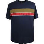 Maruf Shop Erkek Büyük Beden Battal Boy Baskılı Bisiklet Yaka Tişört - 4XL - Lacivert