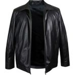 Maruf Shop Erkek Büyük Beden Battal Boy Içi Kürklü Deri Mont Hakiki Deri - Siyah - 5XL