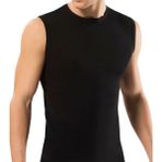 Maruf Shop Erkek Sıfır Kol Bisiklet Yaka Slimfit Likralı Düz Tişört Siyah - 2XL