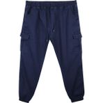 Maruf Shop Kargo Cepli Büyük Beden Erkek Kot Jogger Pantolon Lastikli Paça %97 Pamuk Laci - Lacivert - 4XL