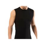 marufshop Erkek Sıfır Kol Bisiklet Yaka Slimfit Likralı Düz Tişört Siyah