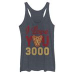 Marvel 3000 Arc Reactor Kadın Racerback Atlet, Navy Blue Heather, S