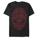 Marvel Avengers Classic Spidey Kelimeler Erkek Bisiklet Yaka T-Shirt Siyah S