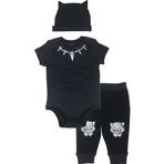 Marvel Avengers Erkek Bebek Tulumu ve Pantolon Kıyafet Seti, Siyah Panter, 3-6 Months
