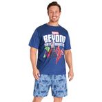 Marvel Avengers Erkek Pijama Takımı - Erkekler ve Gençler için Kısa Kollu Pijamalar Erkek Pijamaları Lounge Kıyafeti, Mavi, M