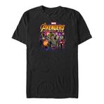 Marvel Avengers: Infinity War Grup Fotoğrafı Erkek Bisiklet Yaka T-Shirt Siyah S