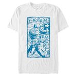 Marvel Big & Tall Universe Captain America Şablon Üst Kısa Kollu Beyaz Erkek T-shirt