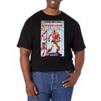 Marvel Büyük ve Uzun Klasik Demir Oyuncak Üst Kısa Kollu Siyah Erkek T-shirt