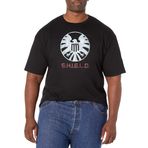Marvel Büyük ve Uzun Klasik Kalkan Marka Üst Kısa Kollu Siyah Erkek T-shirt