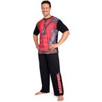 Marvel Deadpool & Wolverine erkek pijama seti, rahat pijama, erkekler ve gençler için hediyeler, Siyah/Kırmızı Deadpool, XL