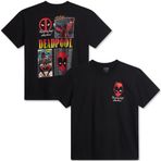 Marvel Erkek Grafik Tişört - Avengers Spiderman Captain America Kısa Kollu Bisiklet Yaka Grafik Tişört Erkekler için (S-XL), Deadpool Siyah, S